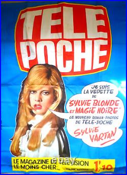 AFFICHE ANCIENNE PUB TÉTÉ POCHE SYLVIE VARTAN 27/09/1972 116cm x 160cm