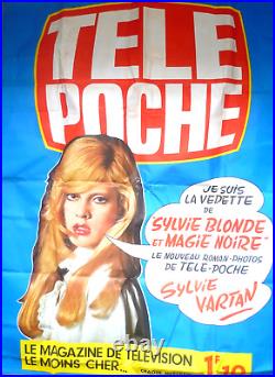 AFFICHE ANCIENNE PUB TÉTÉ POCHE SYLVIE VARTAN 27/09/1972 116cm x 160cm