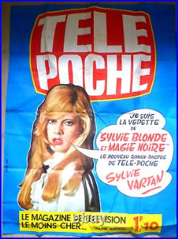 AFFICHE ANCIENNE PUB TÉTÉ POCHE SYLVIE VARTAN 27/09/1972 116cm x 160cm