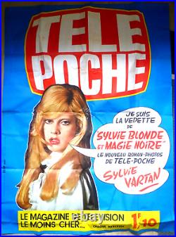 AFFICHE ANCIENNE PUB TÉTÉ POCHE SYLVIE VARTAN 27/09/1972 116cm x 160cm