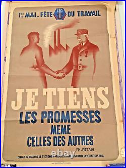 AFFICHE ANCIENNE Propagande Vichy Petain WWII