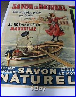 AFFICHE ANCIENNE SAVON LE NATUREL MARSEILLE ROSTAND La SCAD L'OREAL soap poster