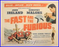 AFFICHE ANCIENNE USA The FAST & The FURIOUS 1954 JAGUAR XK 120 140 150 E PIN UP