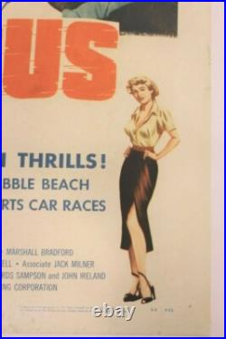 AFFICHE ANCIENNE USA The FAST & The FURIOUS 1954 JAGUAR XK 120 140 150 E PIN UP