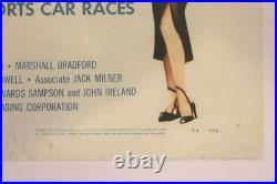 AFFICHE ANCIENNE USA The FAST & The FURIOUS 1954 JAGUAR XK 120 140 150 E PIN UP