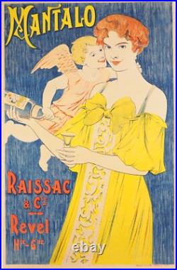 AFFICHE ANCIENNE c 20 MANTALO REVEL entoilée bon état