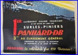 AFFICHE AUTOMOBILE 28 e RALLYE MONTE-CARLO 1959 PANHARD DB 1er GD Tourisme