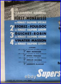 AFFICHE AUTOMOBILE 3e TOUR de CORSE 1958 ALFA-ROMEO DAUPHINE GORDINI coupe DAMES