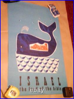 AFFICHE Ancienne ISRAEL-Printed in Israel-42cmx64cm