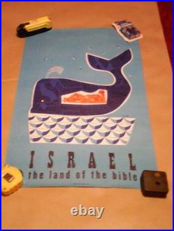 AFFICHE Ancienne ISRAEL-Printed in Israel-42cmx64cm