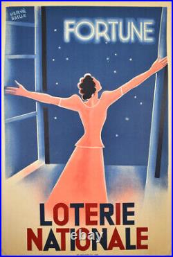 AFFICHE BAILLE, Hervé Loterie nationale Fortune. Lithographie