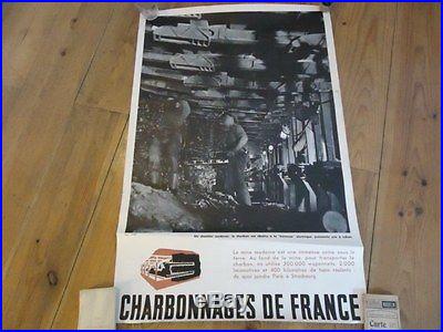 AFFICHE CHARBONNAGE DE FRANCE MINES MINEURS J. L CRAVEN -1960