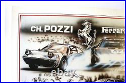 AFFICHE FERRARI FRANCE CHARLES POZZI 1989 signée ENZO NASO DAYTONA 308 328 288