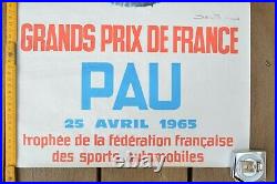 AFFICHE GRAND PRIX AUTOMOBILE DE PAU 1965 par BELIGOND Affiche originale