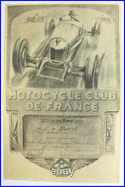 AFFICHE Géo HAM TOUR de FRANCE AUTO & BELGIQUE MOREL TALBOT 1933 ACF MOTO CLUB