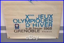 AFFICHE JEUX OLIYMPIQUES HIVER GRENOBLE1968 ORIGINAL OLYMPIC GAMES winter 68