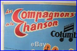 AFFICHE LES COMPAGNONS DE LA CHANSON COLUMBIA Pathé Marconi E. PIAF F. MELLA 1953