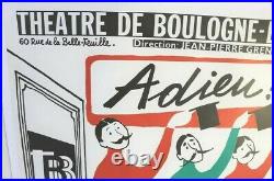AFFICHE LES FRERES JACQUES ADIEU 1981-82 MUSIC HALL THEATRE Mime Prévert Vian