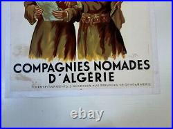 AFFICHE MILITARIA COMPAGNIES NOMADES D'ALGERIE GENDARMERIE 1956 Roger J. IRRIERA