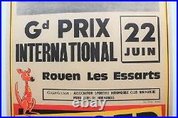 AFFICHE MOTO BMW SIDE-CAR 22 juin 1969 Grand Prix ROUEN les ESSARTS BERGER ANIS