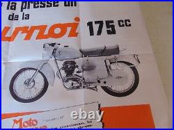 AFFICHE MOTO TERROT publicitaire TOURNOI 175 cc 78 x 59 cm 1957 1958