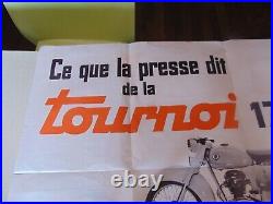 AFFICHE MOTO TERROT publicitaire TOURNOI 175 cc 78 x 59 cm 1957 1958