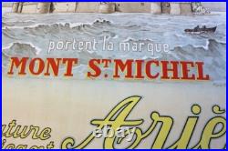 AFFICHE ORIGINALE 1935 MONT SAINT MICHEL ARIES signée Pierre CHEVALIER Ariès