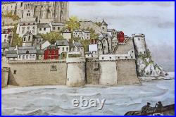 AFFICHE ORIGINALE 1935 MONT SAINT MICHEL ARIES signée Pierre CHEVALIER Ariès