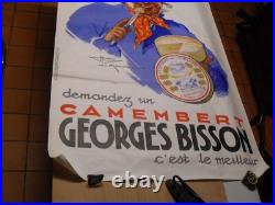AFFICHE ORIGINALE ANCIENNE CAMEMBERT GEORGES BISSON 1937 illust LE MONNIER