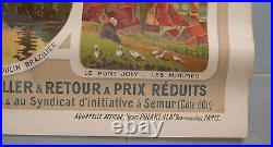 AFFICHE ORIGINALE ANCIENNE PLM SEMUR EN AUXOIS cote d'or bourgogne Henri POLART