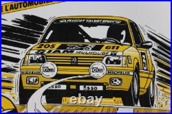 AFFICHE ORIGINALE COURSE automobile PEUGEOT 250 GTI ALSACE SEWEN LAC D'ALFED 84