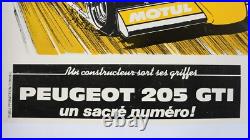 AFFICHE ORIGINALE COURSE automobile PEUGEOT 250 GTI ALSACE SEWEN LAC D'ALFED 84