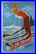 AFFICHE ORIGINALE ENTOILEE SKI a AUTRANS par GORDE en 1956