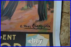 AFFICHE ORIGINALE de Paul CHAMPSEIX HOSSEGOR, la cote d'argent 1937