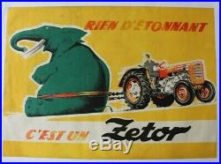 AFFICHE ORIGINALE tractor TRACTEUR ZETOR poster éléphant BRNO ZEmdlský trakTOR