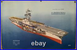 AFFICHE PORTE AVIONS CLEMENCEAU coupe par François baudoin BE militaria