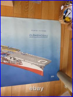 AFFICHE PORTE AVIONS CLEMENCEAU coupe par François baudoin BE militaria