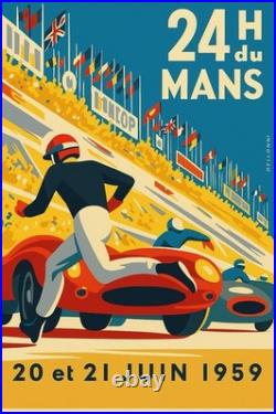 AFFICHE POSTER 24 H Du Mans 1959 (D'après Une Ouvre De Beligond)