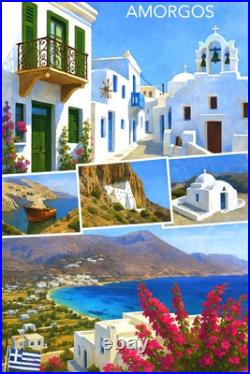 AFFICHE POSTER Amorgos Grèce