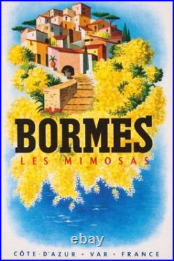AFFICHE POSTER Bormes Les Mimosas