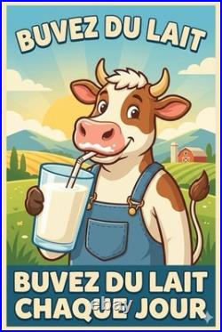 AFFICHE POSTER Buvez Du Lait