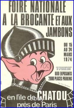 AFFICHE POSTER Chatou 1974 Jambon