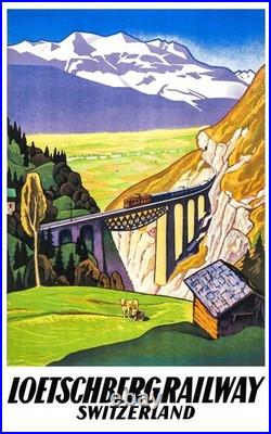 AFFICHE POSTER Jungfrau Bahn Suisse