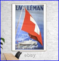 AFFICHE POSTER Lac Leman