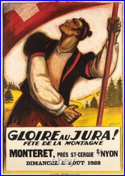 AFFICHE POSTER Lac Leman St Cergue