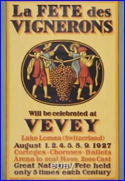 AFFICHE POSTER Lac Leman Vevey
