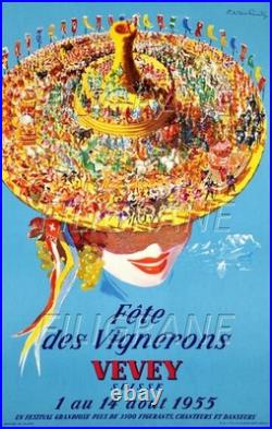 AFFICHE POSTER Lac Leman Vevey