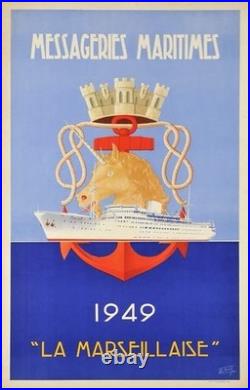 AFFICHE POSTER. Marseille 1949