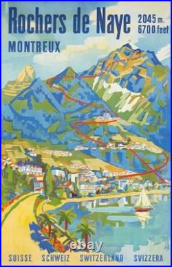 AFFICHE POSTER Montreux Rochers De Naye