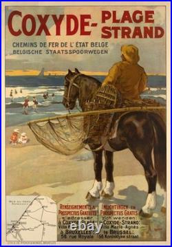 AFFICHE POSTER Plage Belgique Coxyde AFFICHE POSTER Plage Belgique Coxyde